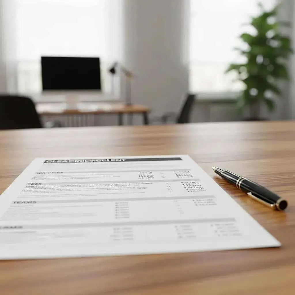 Close-up of a clear pricing document for credit repair services