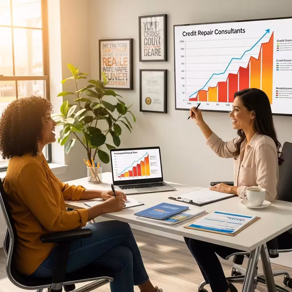 Consultant helping a client understand credit repair options to avoid payday loans