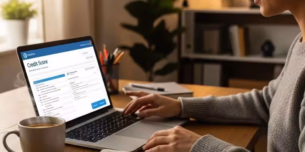 Cozy Workspace With A Person Reviewing Their Credit Score And Report Highlighting Financial Health 85e0789a Dc74 40ea A2d3 Eb9669db67cf 3 Cozy workspace with a person reviewing their credit score and report, highlighting financial health