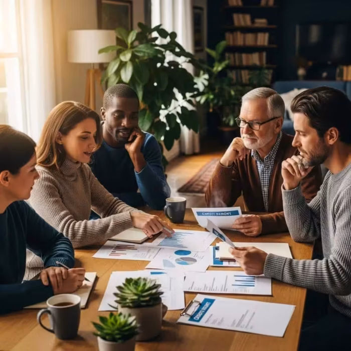 Diverse Group Discussing Credit Repair In A Cozy Home Environment Caccc840 Abee 4bf2 Ba38 A47cca78fe18 3 Diverse group discussing credit repair in a cozy home environment