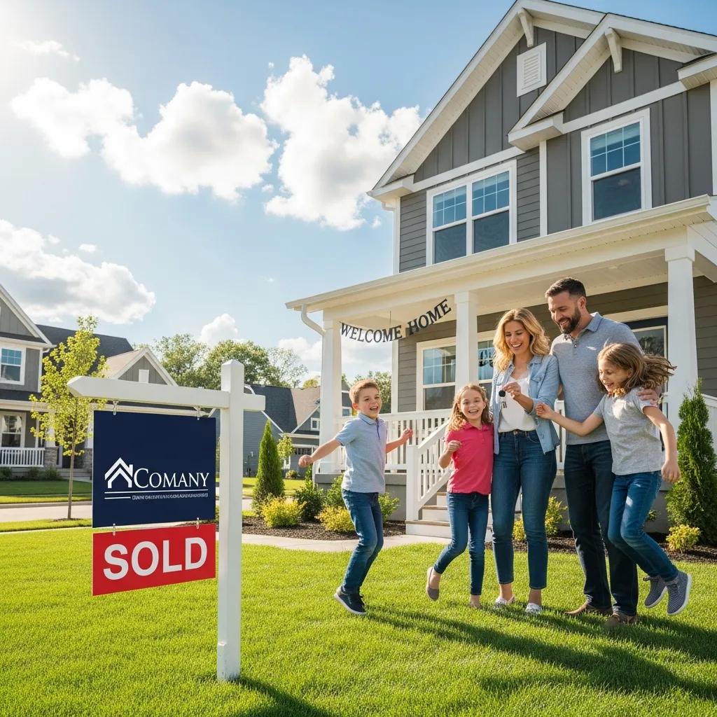 Family celebrating home purchase after credit repair success