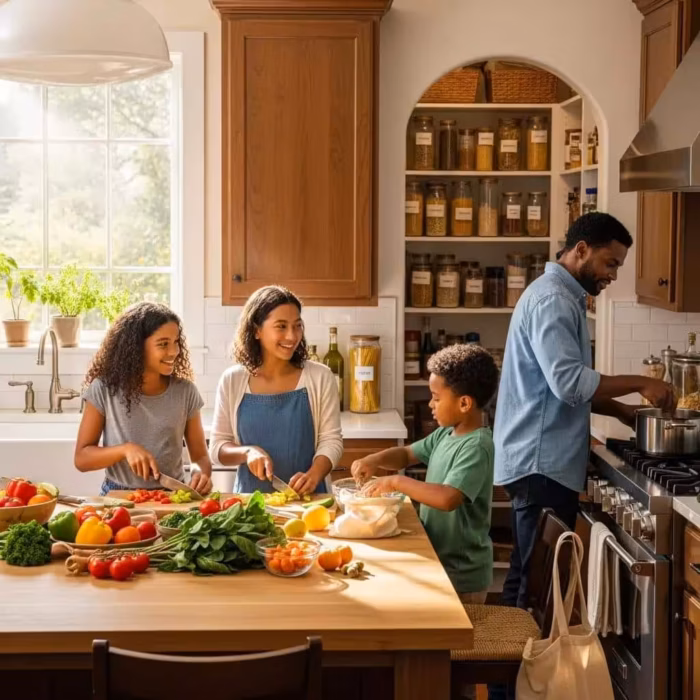 Family Cooking Together In A Cozy Kitchen With Fresh Groceries Emphasizing Smart Shopping And Budgeting 8d8262ef Ec57 4433 8147 9bd14a5ff78d 3 Family cooking together in a cozy kitchen with fresh groceries, emphasizing smart shopping and budgeting