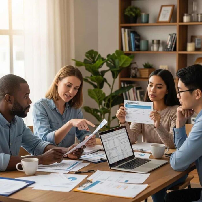 Group Of People Discussing Credit Restoration Services In A Cozy Home Environment 312dcc51 892c 44b3 8abf E99d701330d6 3 Group of people discussing credit restoration services in a cozy home environment