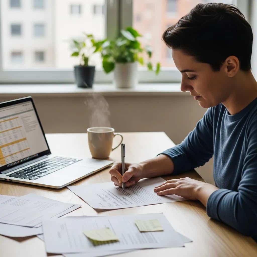 Individual writing a letter for debt validation, illustrating proactive steps in credit repair