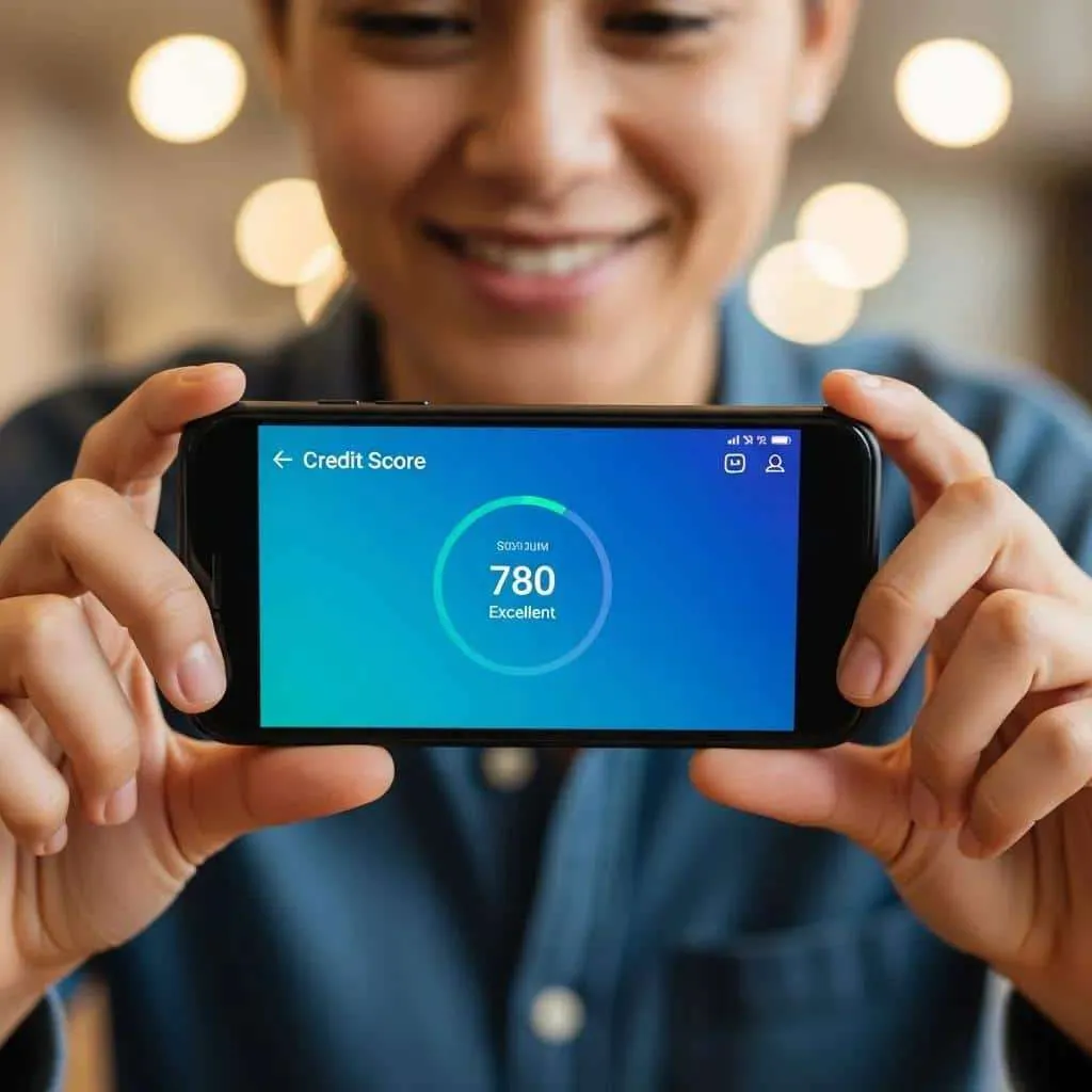 Person checking credit score on smartphone, highlighting the importance of credit score improvement
