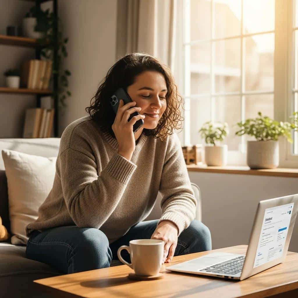 Person on the phone discussing a credit freeze, representing proactive measures to protect credit