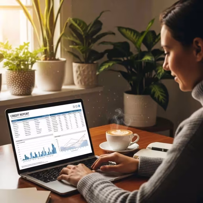 Person Reviewing Credit Report At A Cozy Desk Emphasizing Financial Recovery Post Covid 19 Fed549ae Ee57 41b1 91c4 93d2281ee49b 3 Person reviewing credit report at a cozy desk, emphasizing financial recovery post-COVID-19