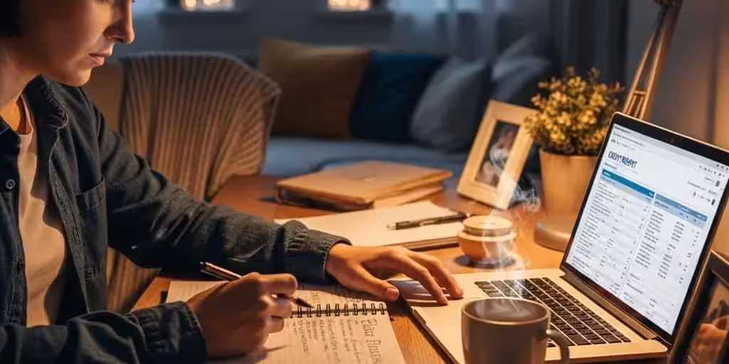 Person Reviewing Credit Report At A Cozy Desk Emphasizing Identity Theft Protection 7e73f497 28c1 4633 9ac7 C5fcb30077da 3 Person reviewing credit report at a cozy desk, emphasizing identity theft protection