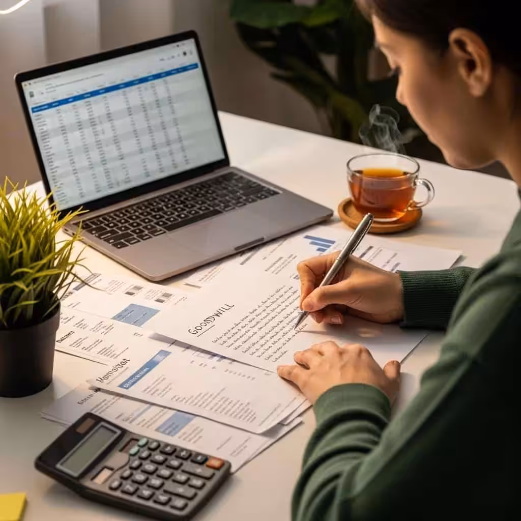 Person writing a goodwill letter at a cozy desk, representing proactive credit repair strategies