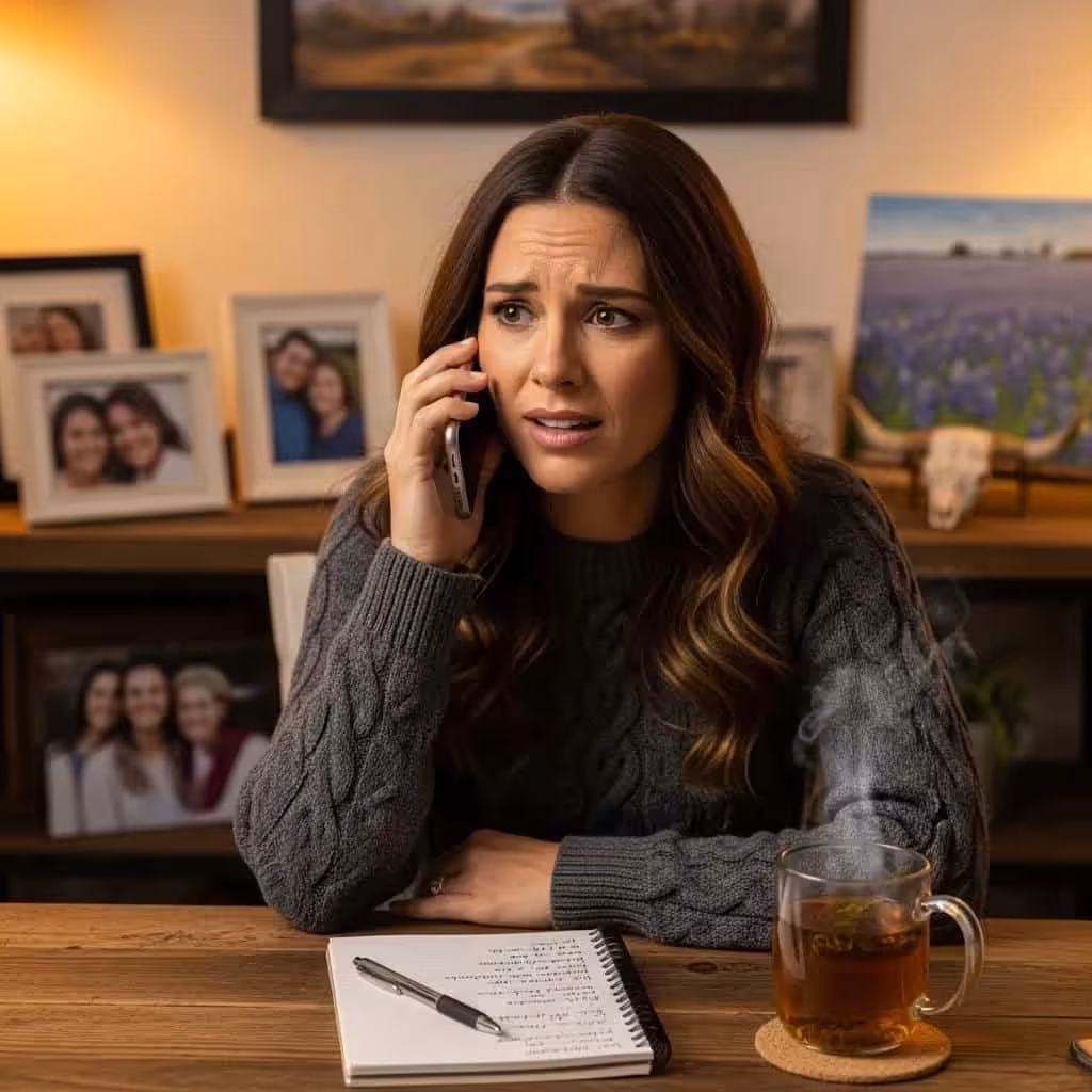 Texas consumer confidently addressing debt collection issues at home