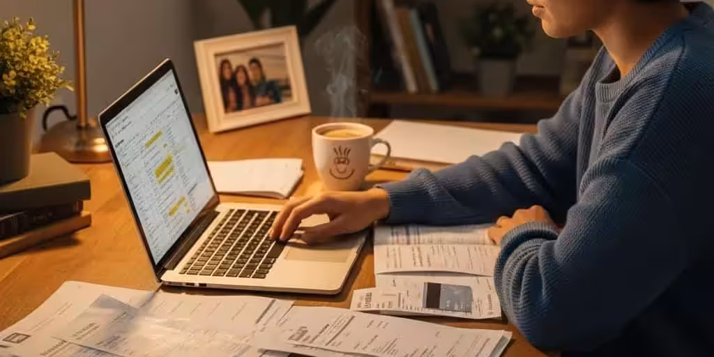 Young Adult Managing Student Loans At A Cozy Desk With Documents And A Laptop D168b345 D80d 49e6 B39f 79e7d9fc1939 3 Young adult managing student loans at a cozy desk with documents and a laptop